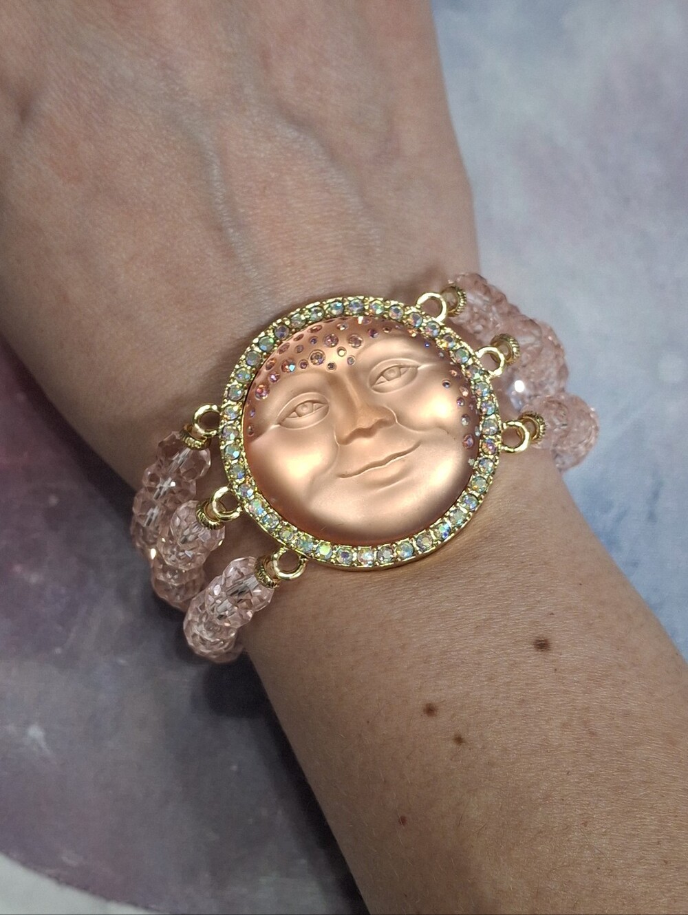 Kirks Folly Pink Moon Face Bracelet